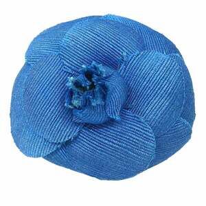 Chanel Camellia Brooch Blue Metal #222072C54B